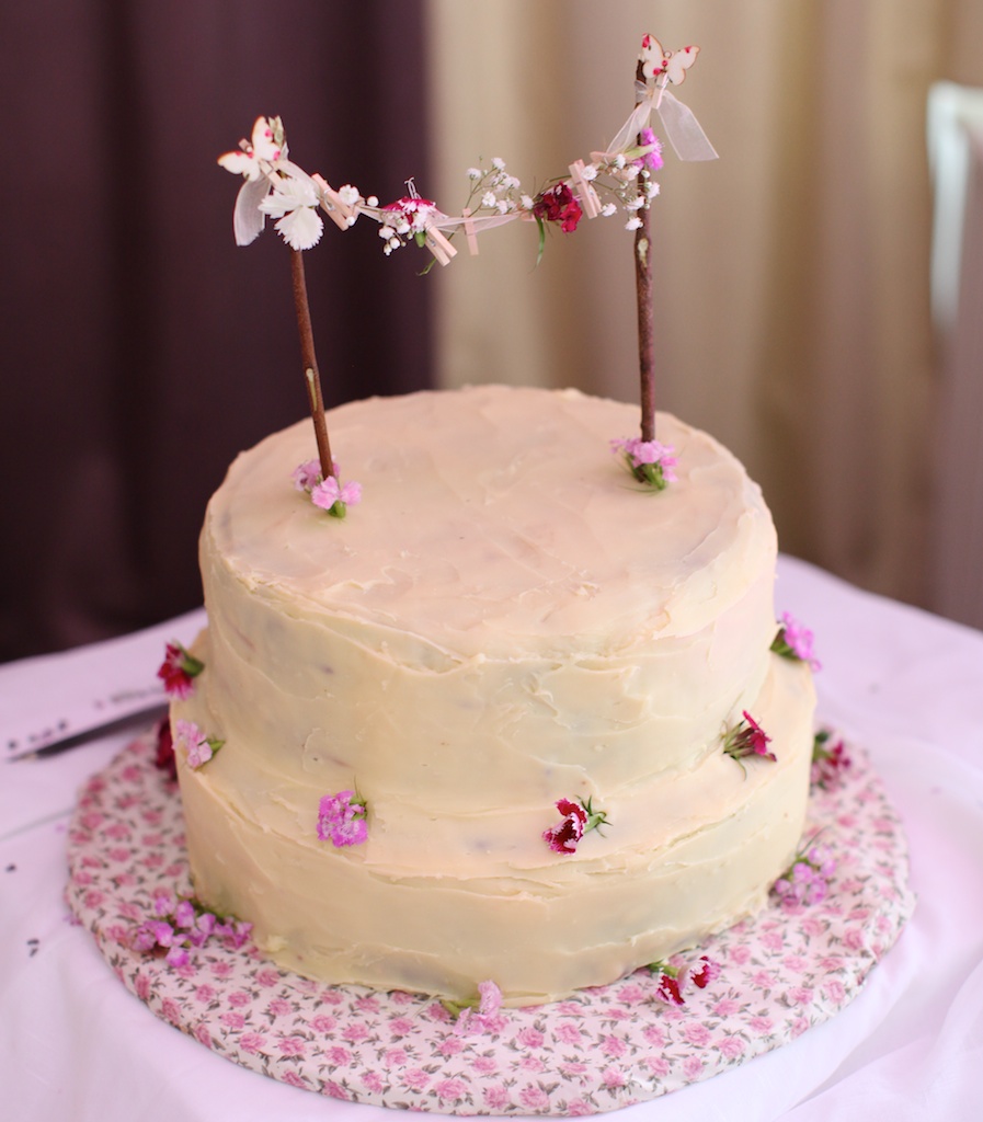 bunting wedding cake topper rustic style